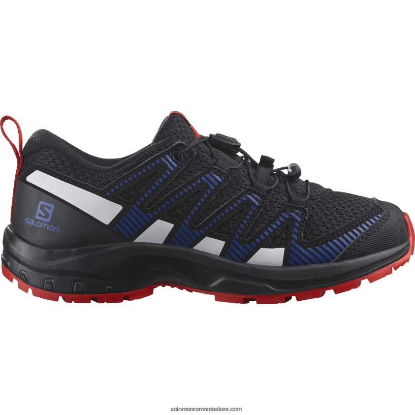 Salomon negru/albastru lapis/rosu aprins junior - pantofi copii - xa pro v8 6D8X2J1356