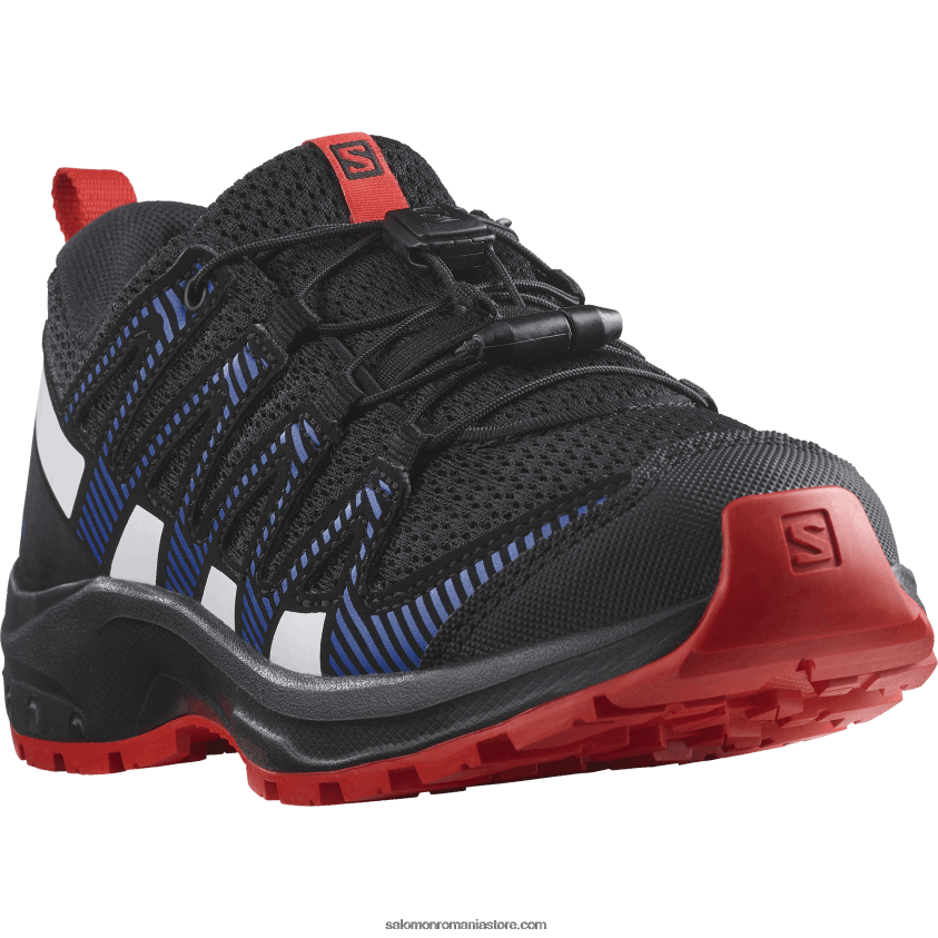 Salomon negru/albastru lapis/rosu aprins junior - pantofi copii - xa pro v8 6D8X2J1356