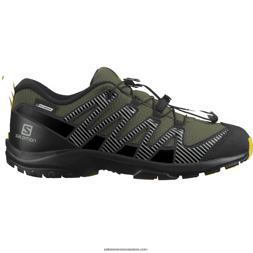 Salomon noapte de măsline/negru/sulf junior - pantofi copii - xa pro v8 clima waterproof 6D8X2J1362