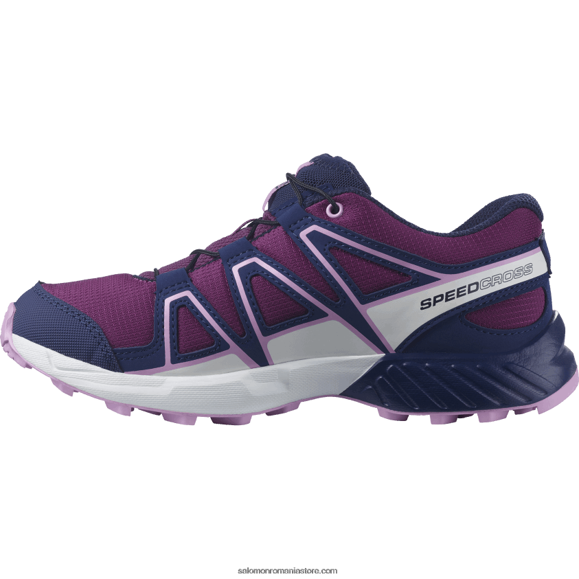 Salomon prune caspia/albastru de seară/orhidee junior - pantofi copii - speedcross 6D8X2J1355