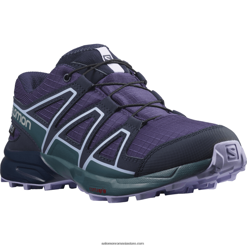 Salomon struguri/mallard albastru/lavandă junior - pantofi copii - speedcross clima waterproof 6D8X2J1345