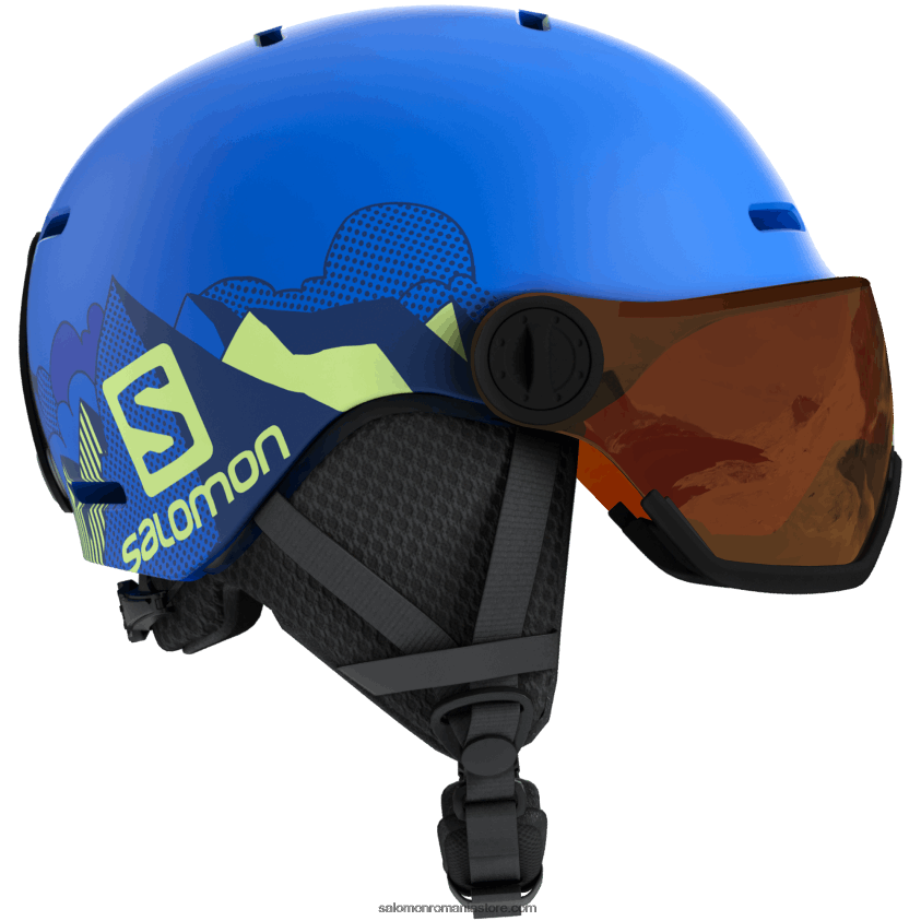 Salomon pop mat albastru junior - casca copii - vizor grom 6D8X2J1391