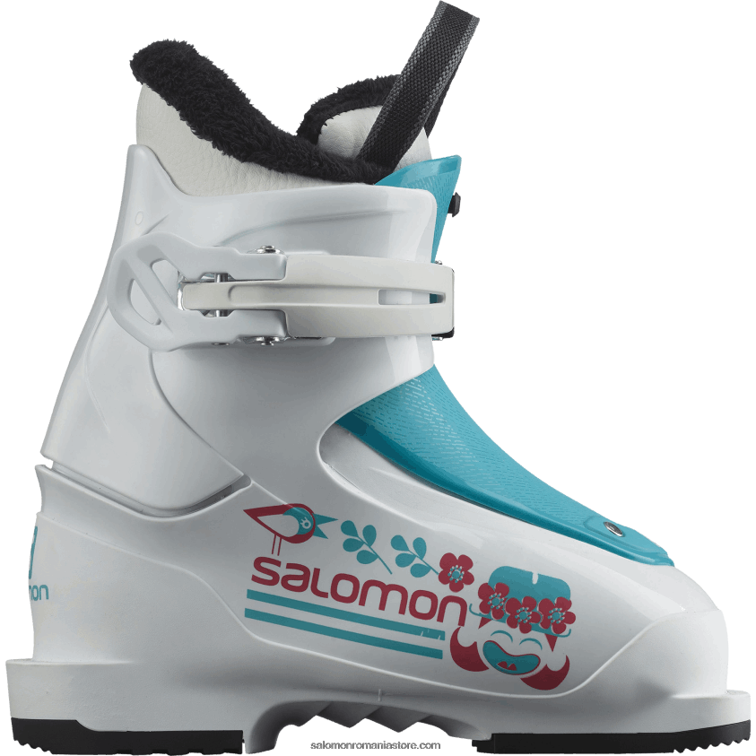 Salomon alb/albastru scuba junior - ghete pe piste pentru copii - t1 girly 6D8X2J1426
