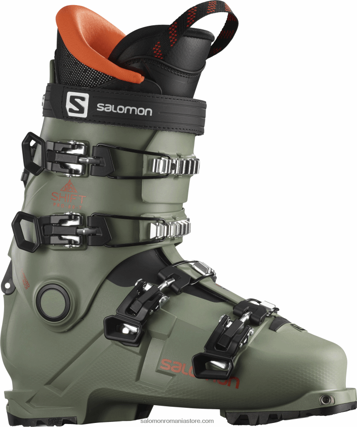 Salomon verde ulei/negru/portocaliu junior - ghete all-mountain copii - shift pro 80t la 6D8X2J1373