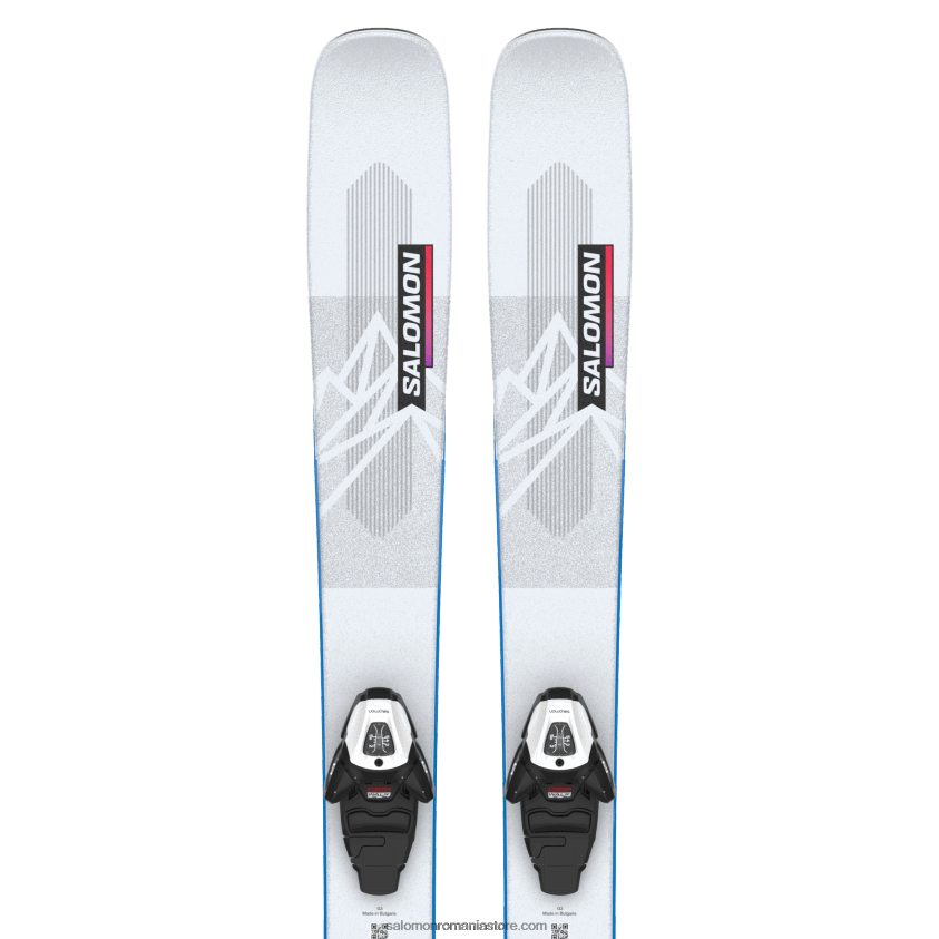 Salomon albastru iluzie/roșu/albastru de proces juniori - pachet schi freeride pentru copii - qst blank team (și l6) 6D8X2J1367