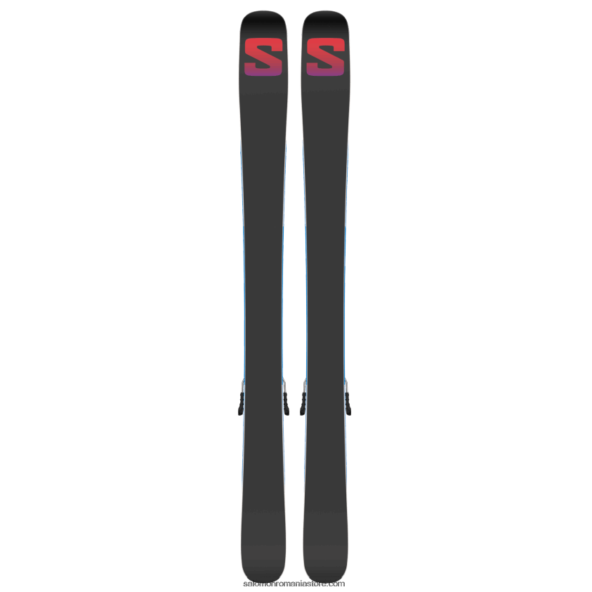 Salomon albastru iluzie/roșu/albastru de proces juniori - pachet schi freeride pentru copii - qst blank team (și l6) 6D8X2J1367