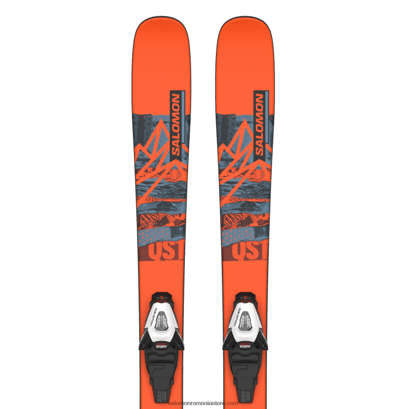 Salomon flacără/copen albastru/negru junior - pachet schi freestyle pentru copii - qst spark s (și c5) 6D8X2J1368