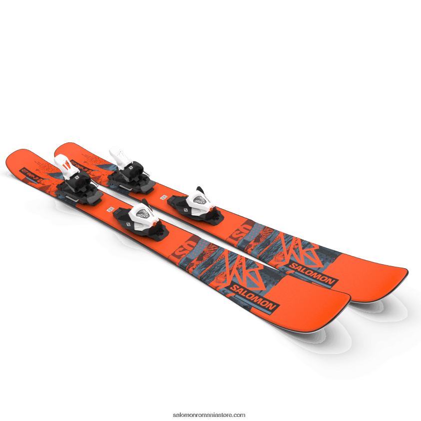 Salomon flacără/copen albastru/negru junior - pachet schi freestyle pentru copii - qst spark s (și c5) 6D8X2J1368