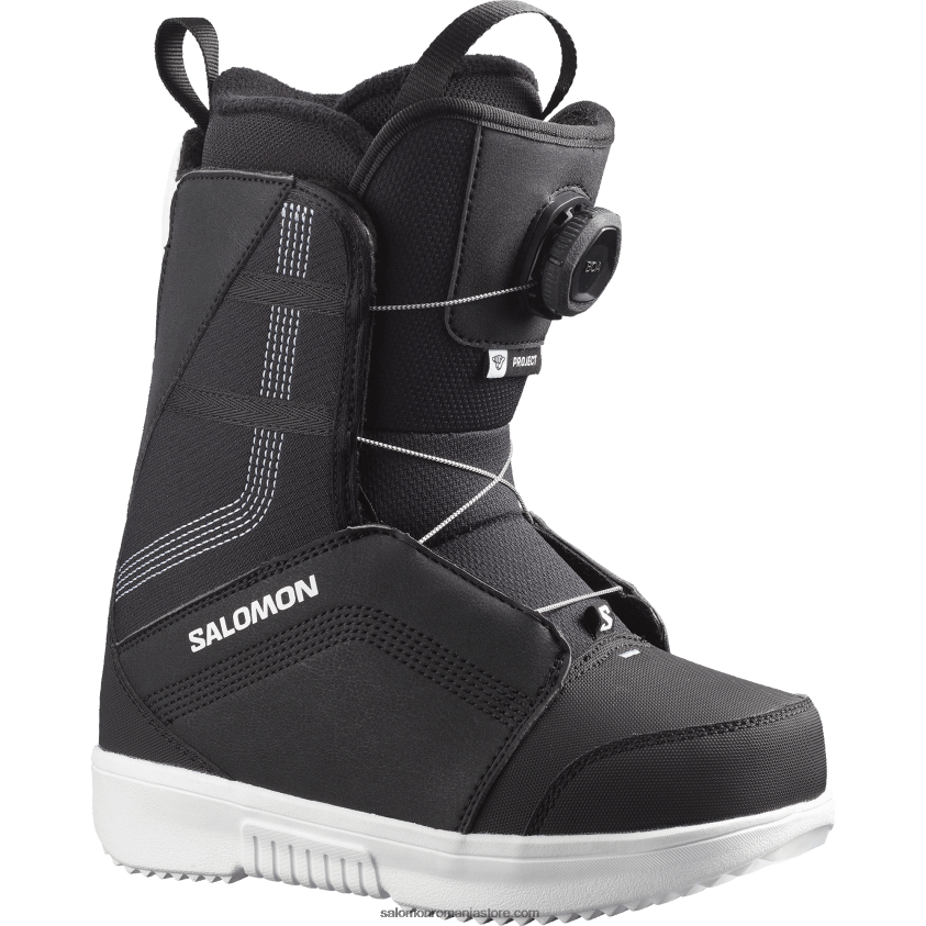 Salomon alb negru junior - ghete snowboard copii - project boa 6D8X2J1404