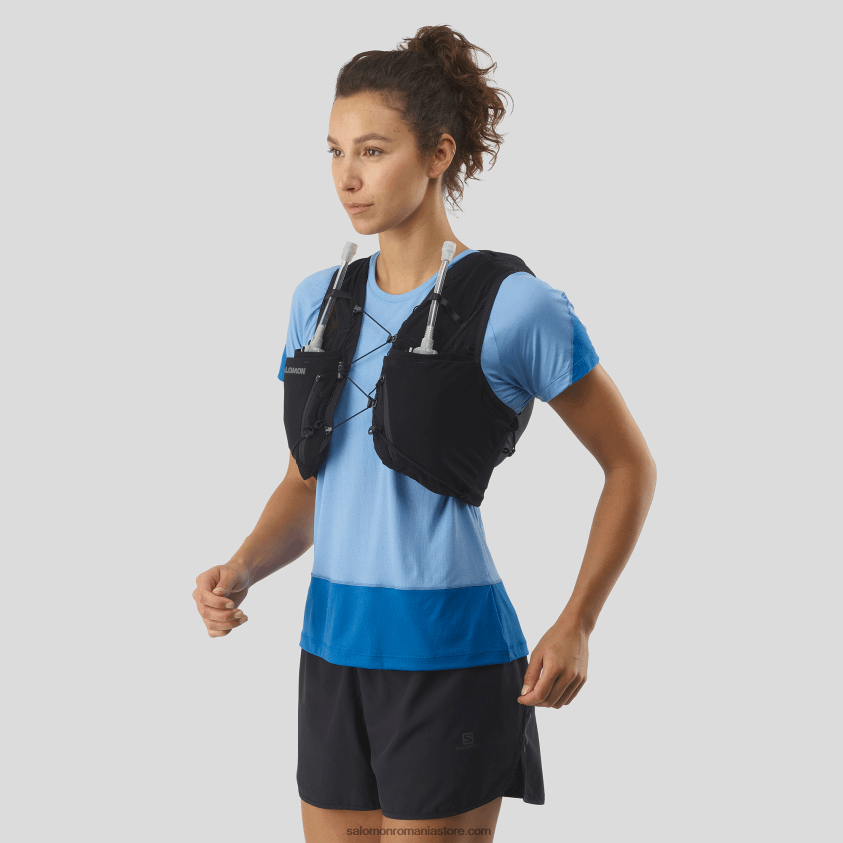 Salomon negru/abanos vestă de alergare pentru femei cu baloane incluse - piele adv 12 6D8X2J967