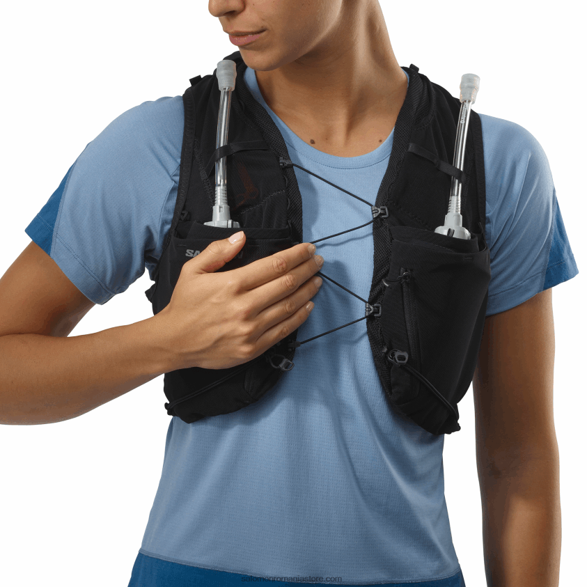 Salomon negru/abanos vestă de alergare pentru femei cu baloane incluse - piele adv 12 6D8X2J967