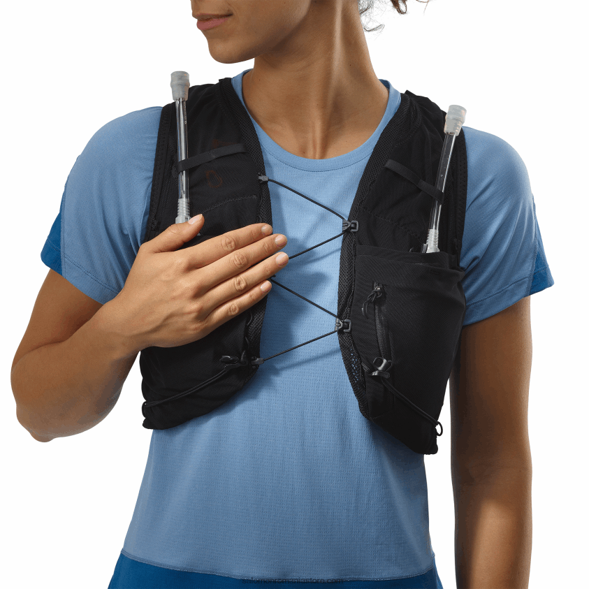 Salomon negru/abanos vestă de alergare pentru femei cu baloane incluse - piele adv 5 6D8X2J972