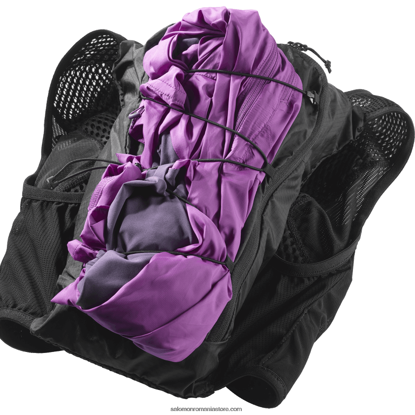 Salomon negru vestă de alergare pentru femei cu baloane incluse - piele activă 8 6D8X2J983