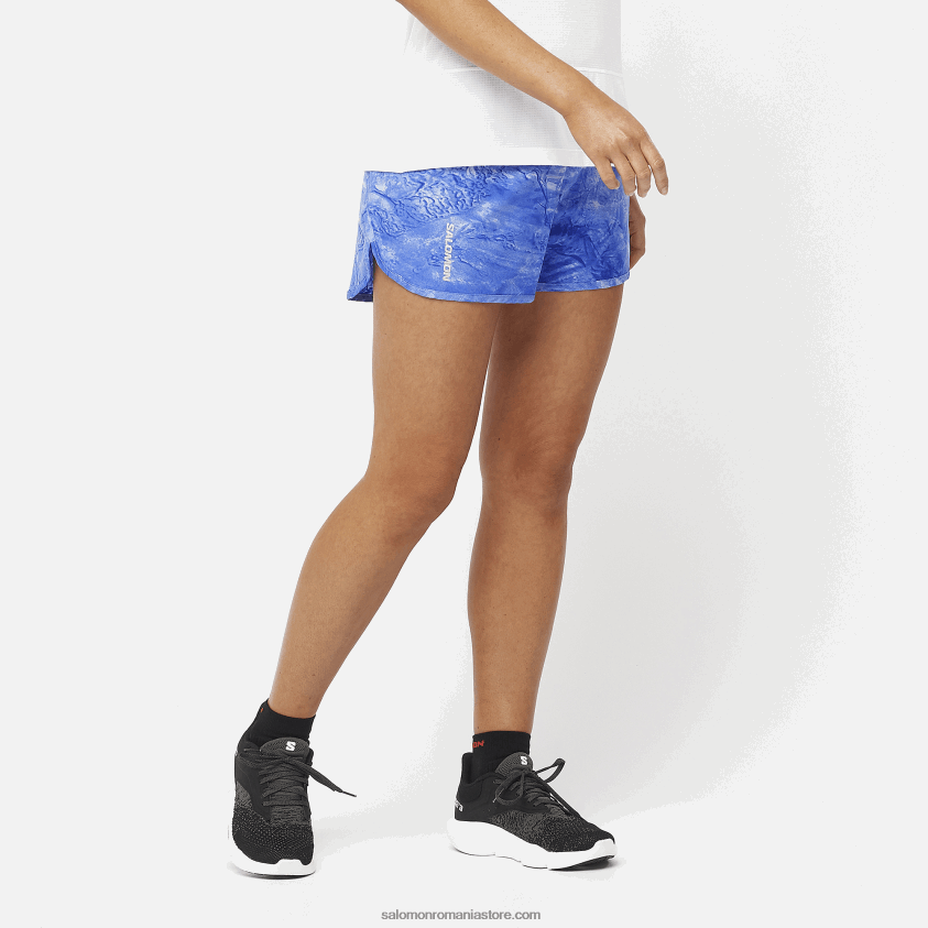 Salomon chambray blue/surf the web/ao pantaloni scurți de damă - cruce 3 6D8X2J1189