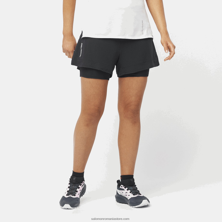 Salomon negru adânc pantaloni scurți de damă - sense aero 2in1 6D8X2J952