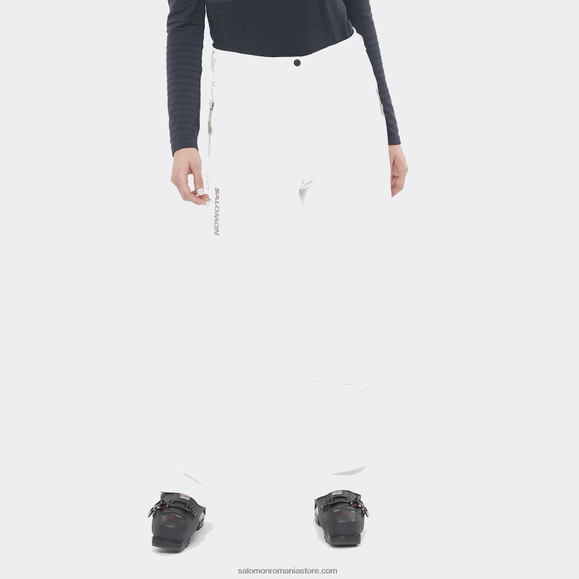 Salomon alb pantaloni de schi dama - s/max cald 6D8X2J1169
