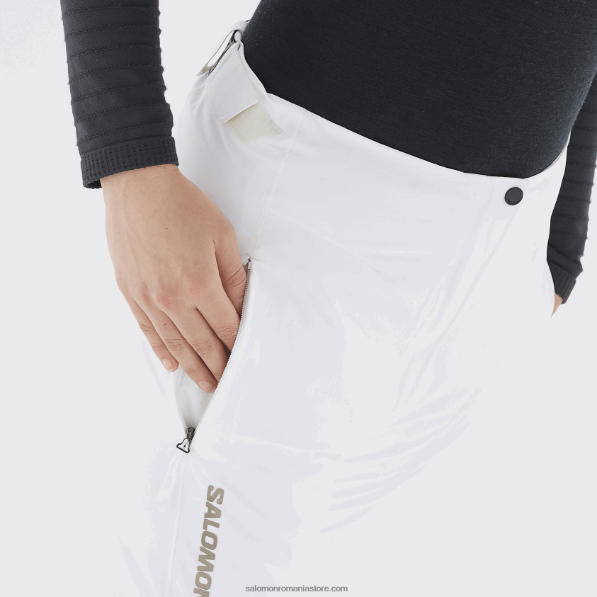 Salomon alb pantaloni de schi dama - s/max cald 6D8X2J1169