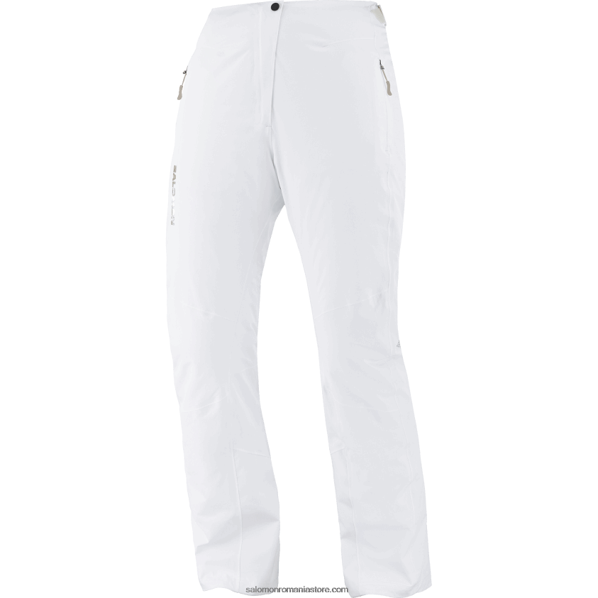 Salomon alb pantaloni de schi dama - s/max cald 6D8X2J1169