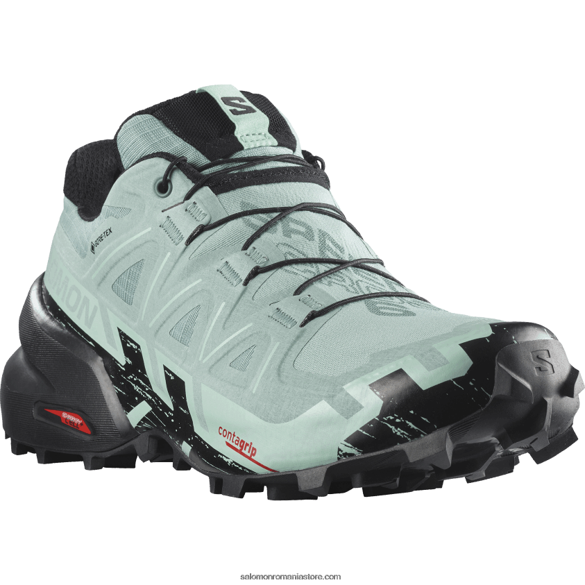 Salomon acvifer/negru/yucca pantofi de trail de damă - speedcross 6 gore-tex 6D8X2J1517