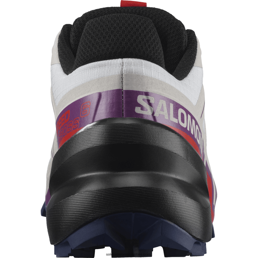 Salomon alb/struguri strălucitori/roșu aprins pantofi de alergare trail damă - speedcross 6 6D8X2J1506