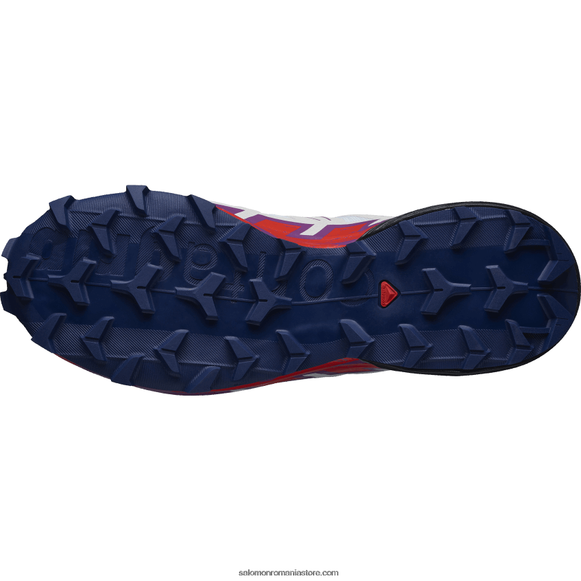 Salomon alb/struguri strălucitori/roșu aprins pantofi de trail de damă - speedcross 6 lățime 6D8X2J1523