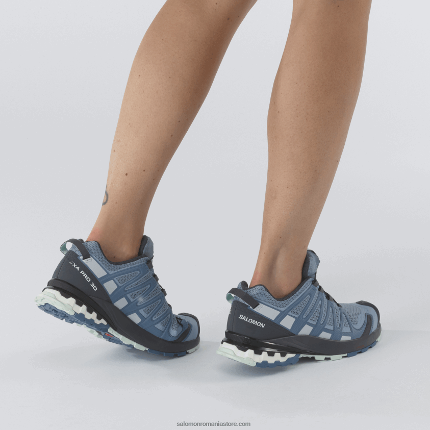 Salomon albastru Ashley/abanos/albastru opal pantofi de alergare pentru femei - xa pro 3d v8 6D8X2J1535