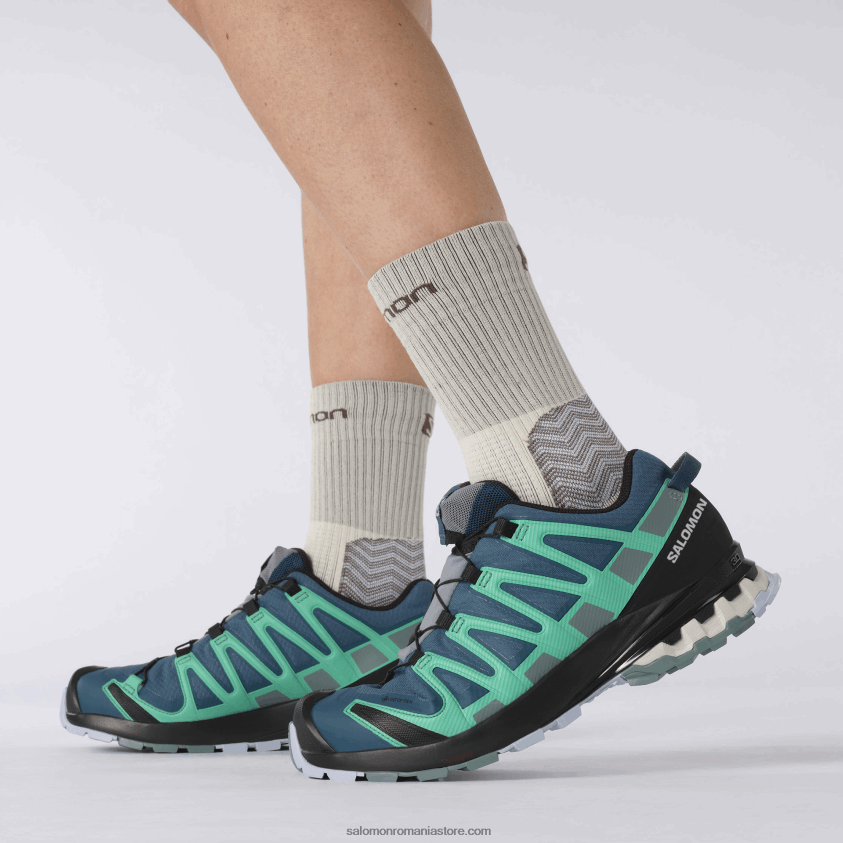 Salomon albastru legion/trooper/frunză de mentă pantofi de trail de damă - xa pro 3d v8 gore-tex 6D8X2J1539