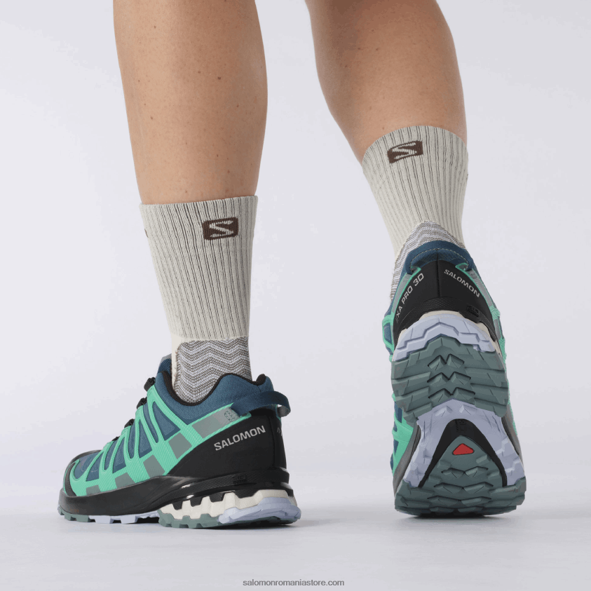 Salomon albastru legion/trooper/frunză de mentă pantofi de trail de damă - xa pro 3d v8 gore-tex 6D8X2J1539