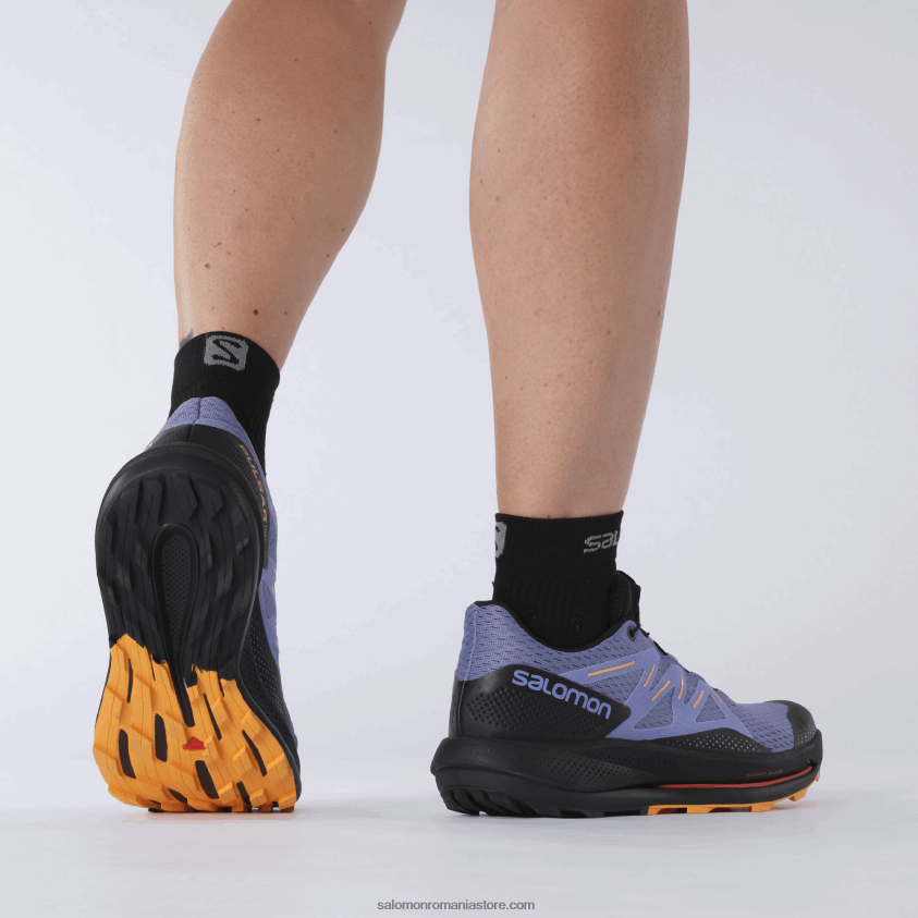 Salomon catifea dimineata/negru/portocaliu aprins pantofi de alergare trail damă - pulsar trail 6D8X2J1510
