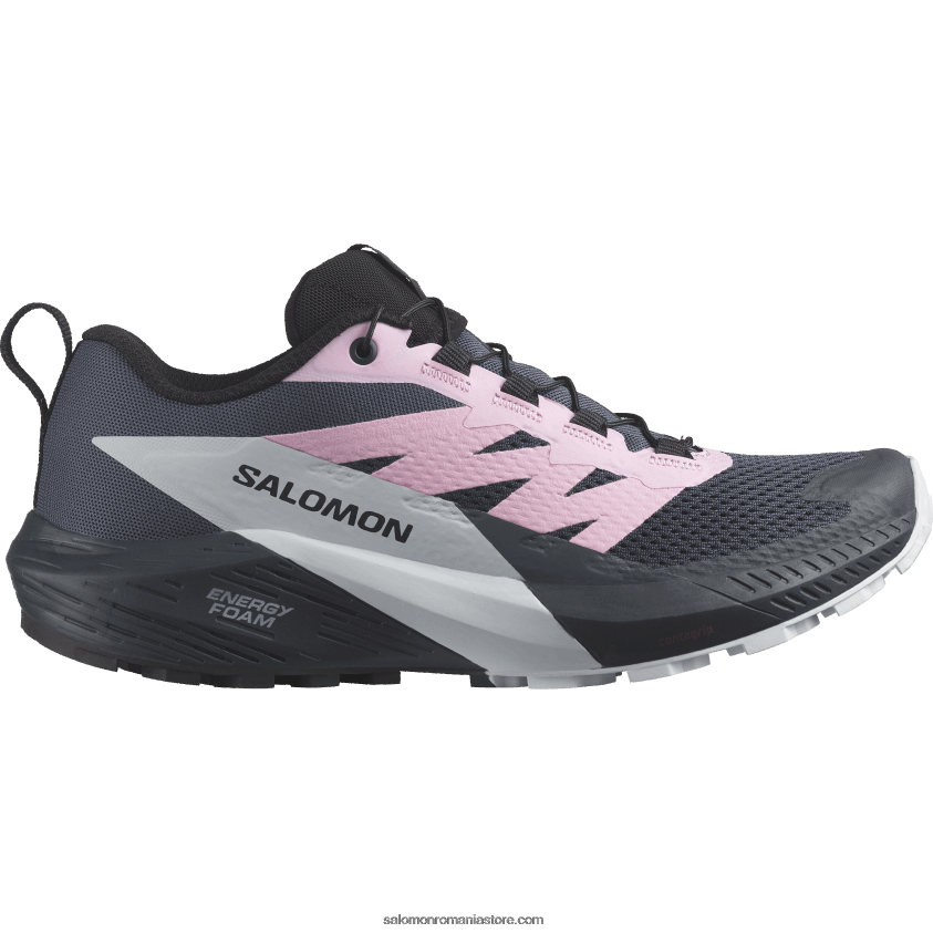Salomon cerneală de India/plic liliac/gheață arctică pantofi de trail de damă - sense ride 5 6D8X2J1495