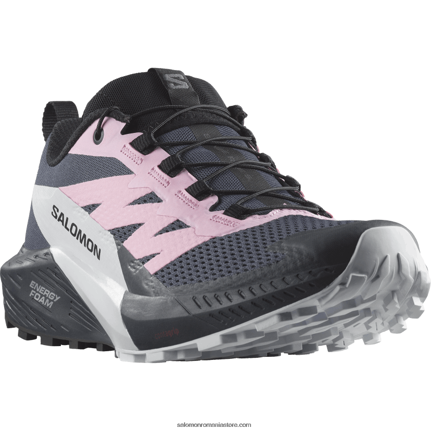 Salomon cerneală de India/plic liliac/gheață arctică pantofi de trail de damă - sense ride 5 6D8X2J1495