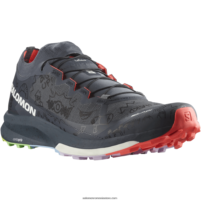 Salomon cerneală india/coral de foc/negru pantofi de alergare trail damă - s/lab ultra 3 ediție limitată 6D8X2J1524