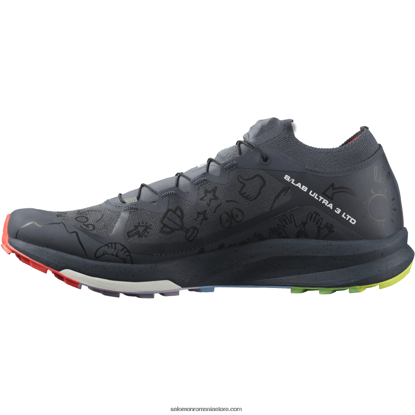 Salomon cerneală india/coral de foc/negru pantofi de alergare trail damă - s/lab ultra 3 ediție limitată 6D8X2J1524