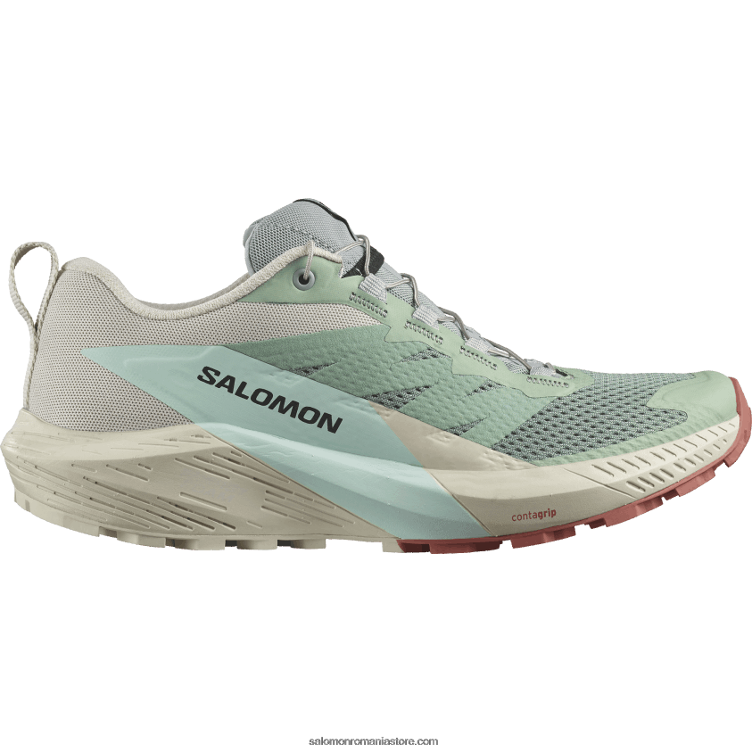 Salomon crin/zi ploioasă/aqua albită pantofi de trail de damă - sense ride 5 6D8X2J1496