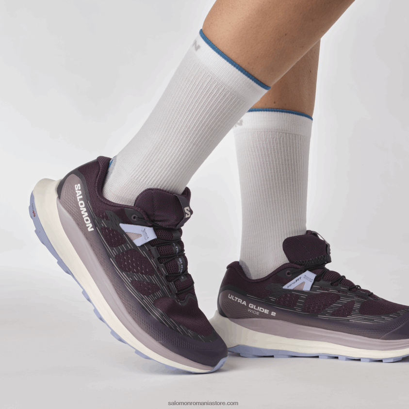 Salomon măruntă de noapte/gheață de vanilie/serenitate pantofi de trail de damă - ultra glide 2 wide 6D8X2J1525