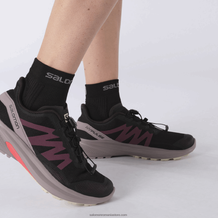 Salomon neagra/prepelita/zi ploioasa pantofi de trail de damă - hypulse 6D8X2J1542
