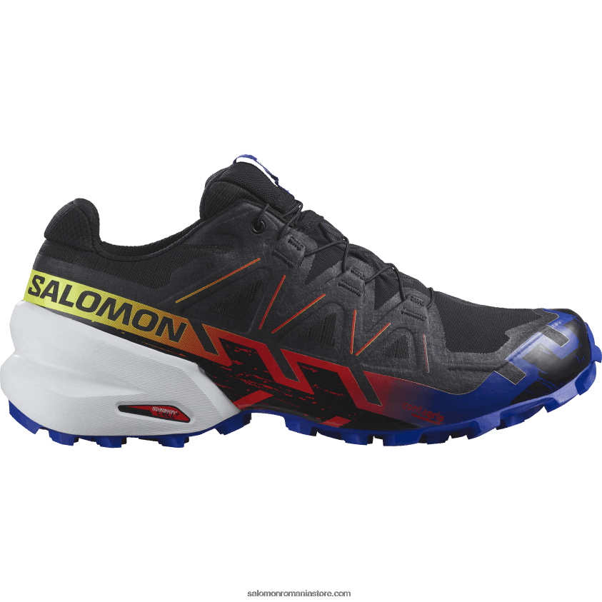 Salomon negru/navigați pe internet/galben de siguranță pantofi de trail de damă - speedcross 6 gore-tex blue fire 6D8X2J1509