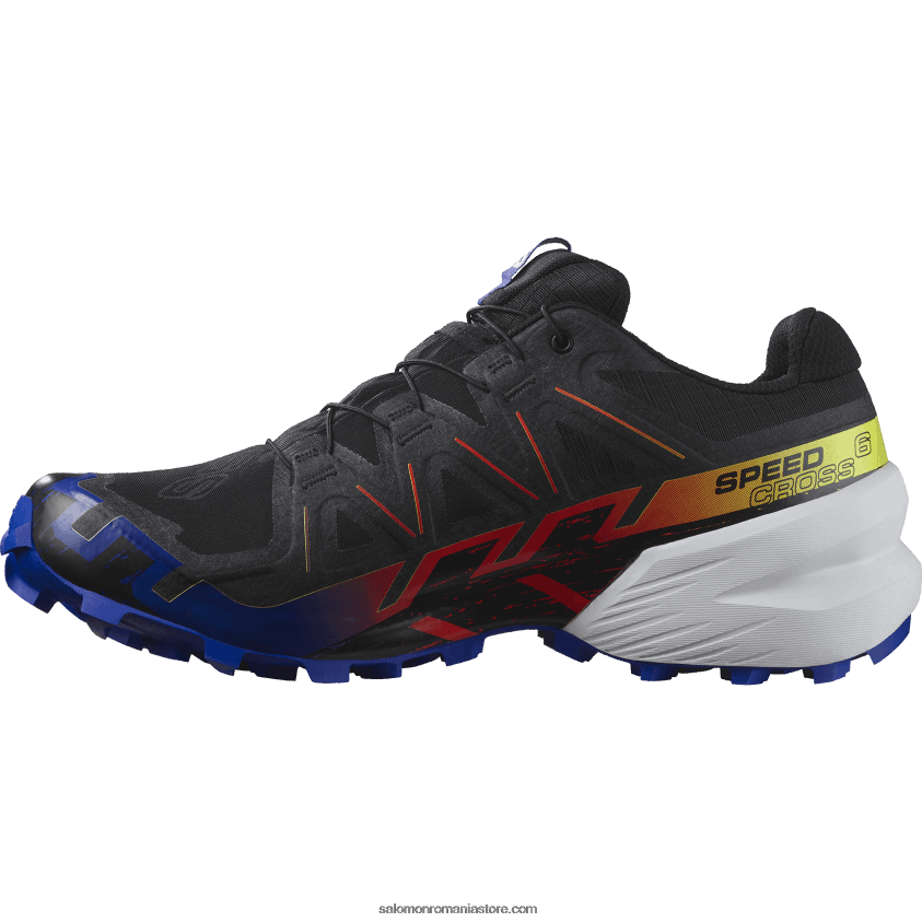 Salomon negru/navigați pe internet/galben de siguranță pantofi de trail de damă - speedcross 6 gore-tex blue fire 6D8X2J1509