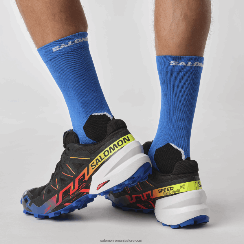 Salomon negru/navigați pe internet/galben de siguranță pantofi de trail de damă - speedcross 6 gore-tex blue fire 6D8X2J1509