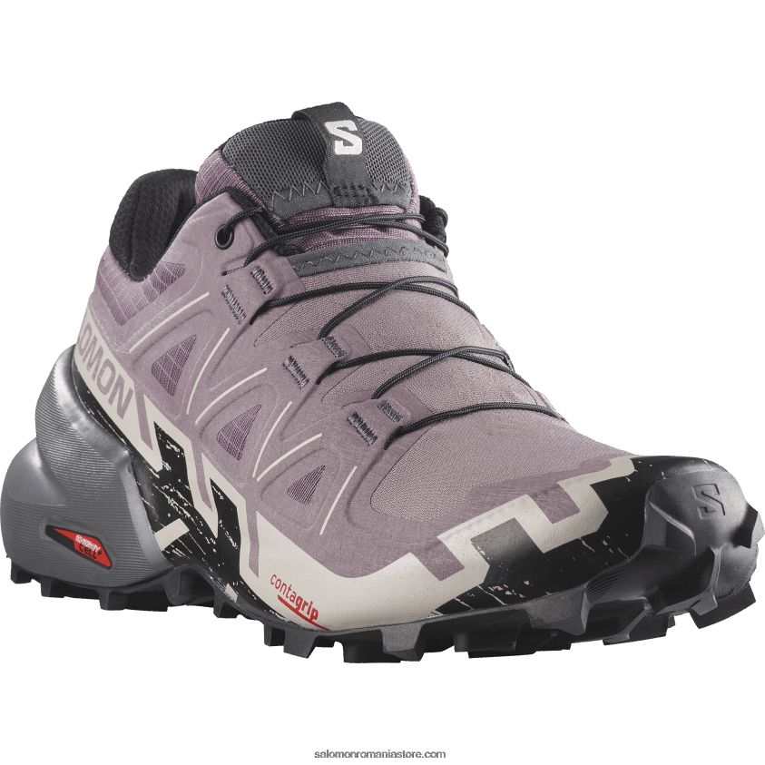 Salomon peisaj lunar/negru/cenusa de trandafiri pantofi de alergare trail damă - speedcross 6 6D8X2J1504