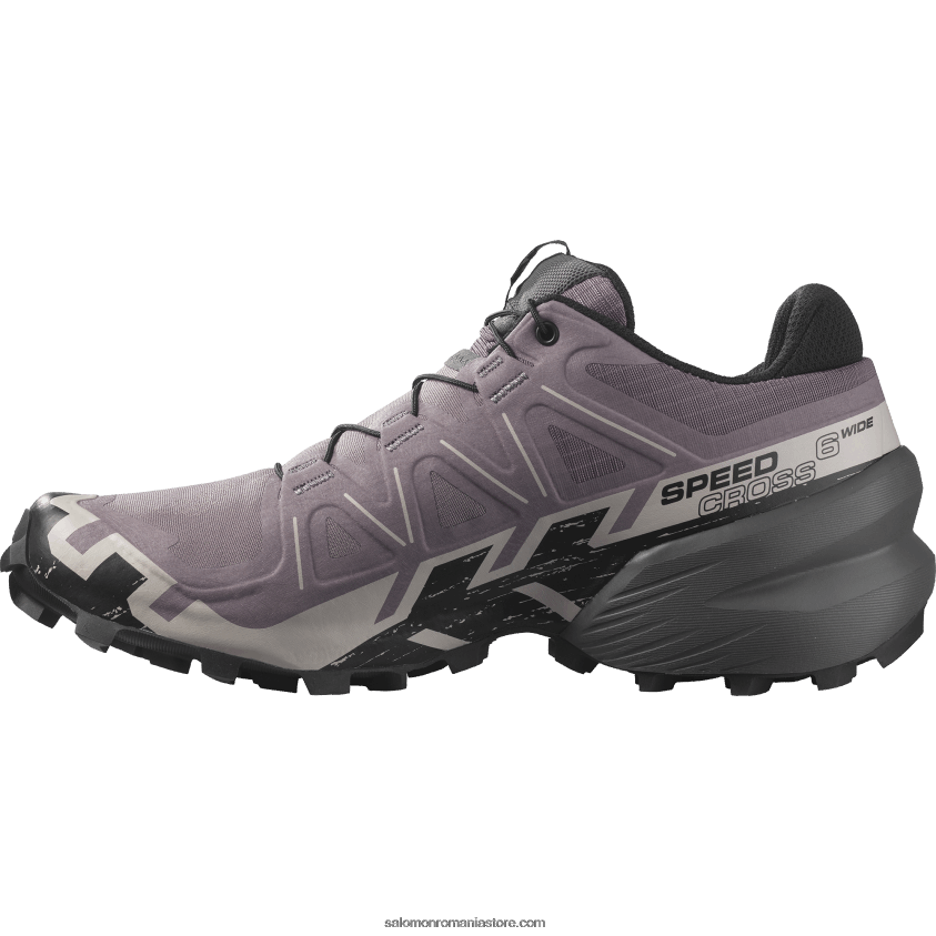 Salomon peisaj lunar/negru/cenusa de trandafiri pantofi de trail de damă - speedcross 6 lățime 6D8X2J1522