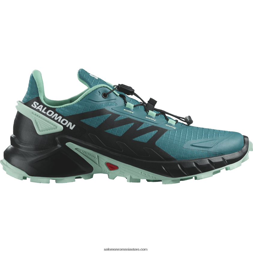 Salomon port albastru/negru/yucca pantofi de alergare pentru femei - supercross 4 6D8X2J1544