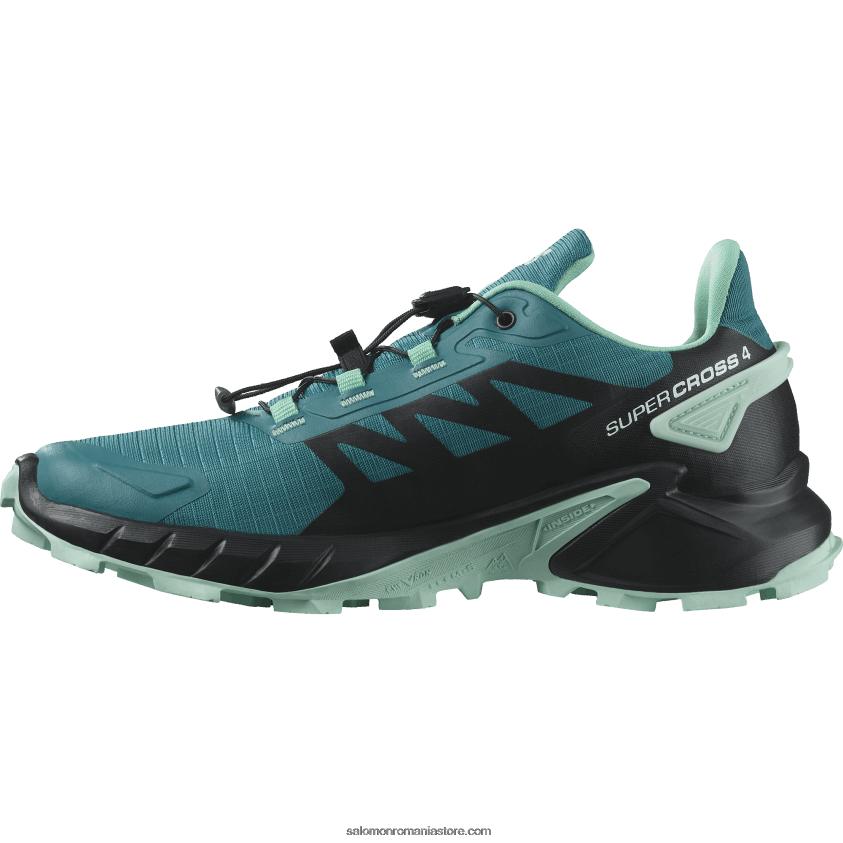 Salomon port albastru/negru/yucca pantofi de alergare pentru femei - supercross 4 6D8X2J1544