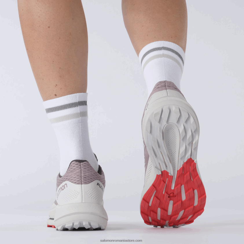Salomon prepeliță/roșu lunar/roșu mac pantofi de alergare trail damă - pulsar trail 6D8X2J1512