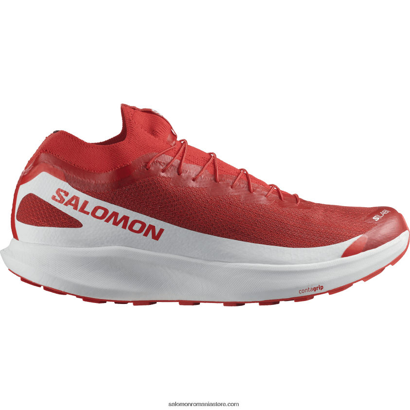 Salomon roșu aprins/alb pantofi de alergare trail damă - s/lab pulsar 2 6D8X2J1519