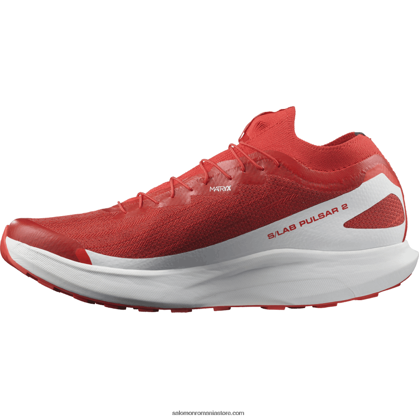 Salomon roșu aprins/alb pantofi de alergare trail damă - s/lab pulsar 2 6D8X2J1519