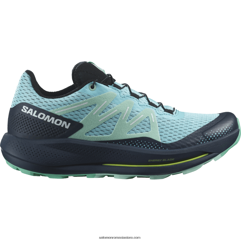 Salomon strălucire albastră/carbon/yucca pantofi de alergare trail damă - pulsar trail 6D8X2J1513