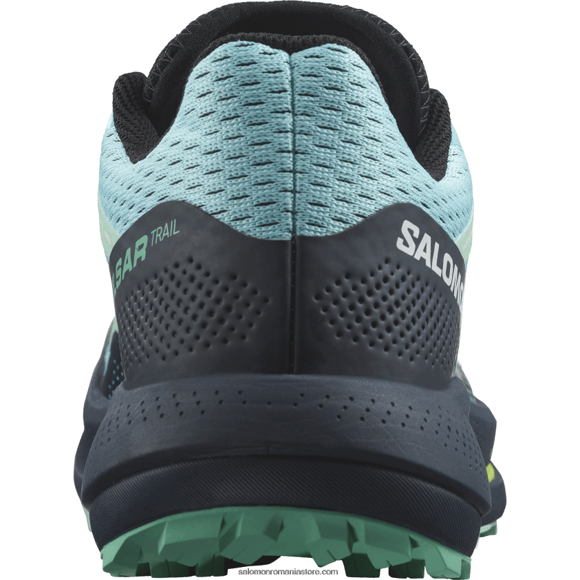 Salomon strălucire albastră/carbon/yucca pantofi de alergare trail damă - pulsar trail 6D8X2J1513