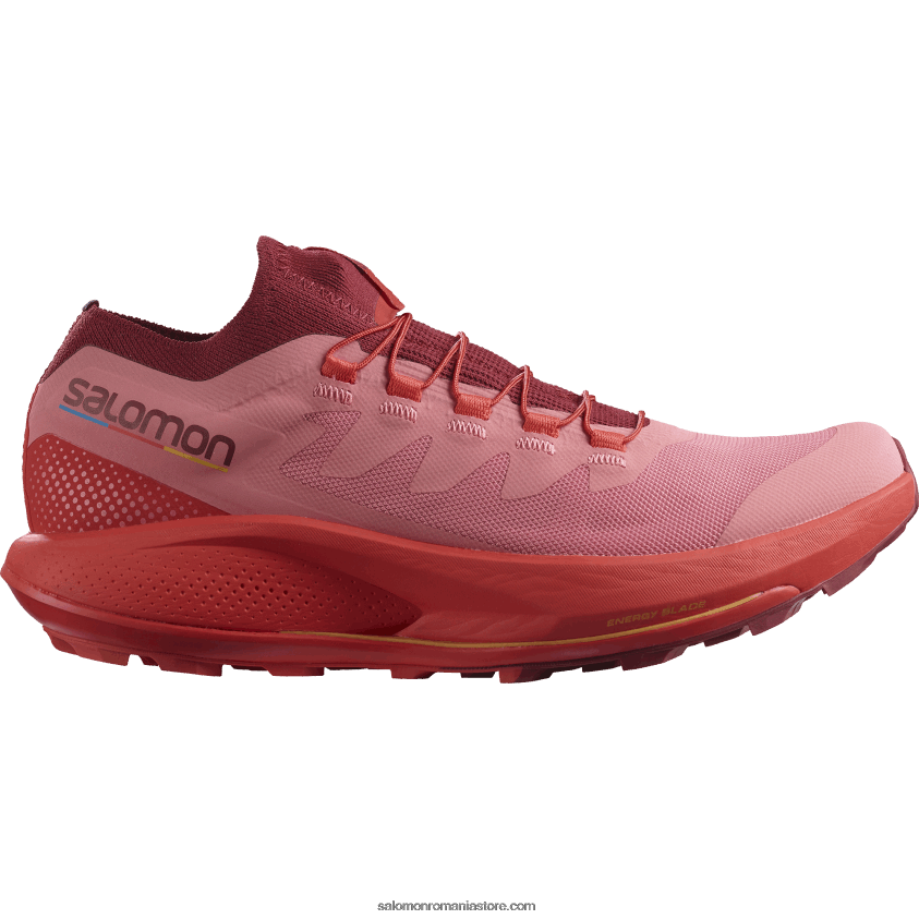 Salomon trandafir de ceai/roșu ciclist/portocaliu aprins pantofi de trail de damă - pulsar trail pro 6D8X2J1533