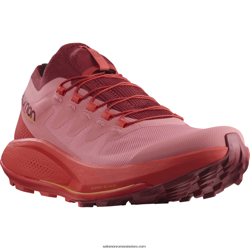 Salomon trandafir de ceai/roșu ciclist/portocaliu aprins pantofi de trail de damă - pulsar trail pro 6D8X2J1533